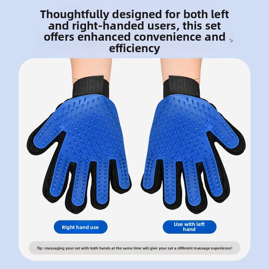 FurMitt Pet Grooming Glove - Silicone Deshedding & Massage Brush for Cats & Dogs