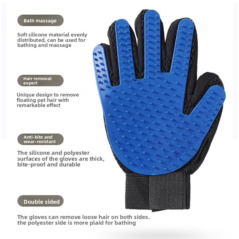 FurMitt Pet Grooming Glove - Silicone Deshedding & Massage Brush for Cats & Dogs
