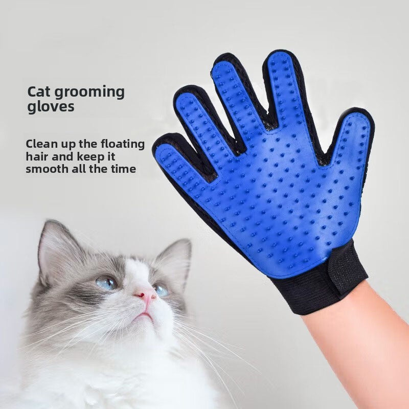 FurMitt Pet Grooming Glove - Silicone Deshedding & Massage Brush for Cats & Dogs
